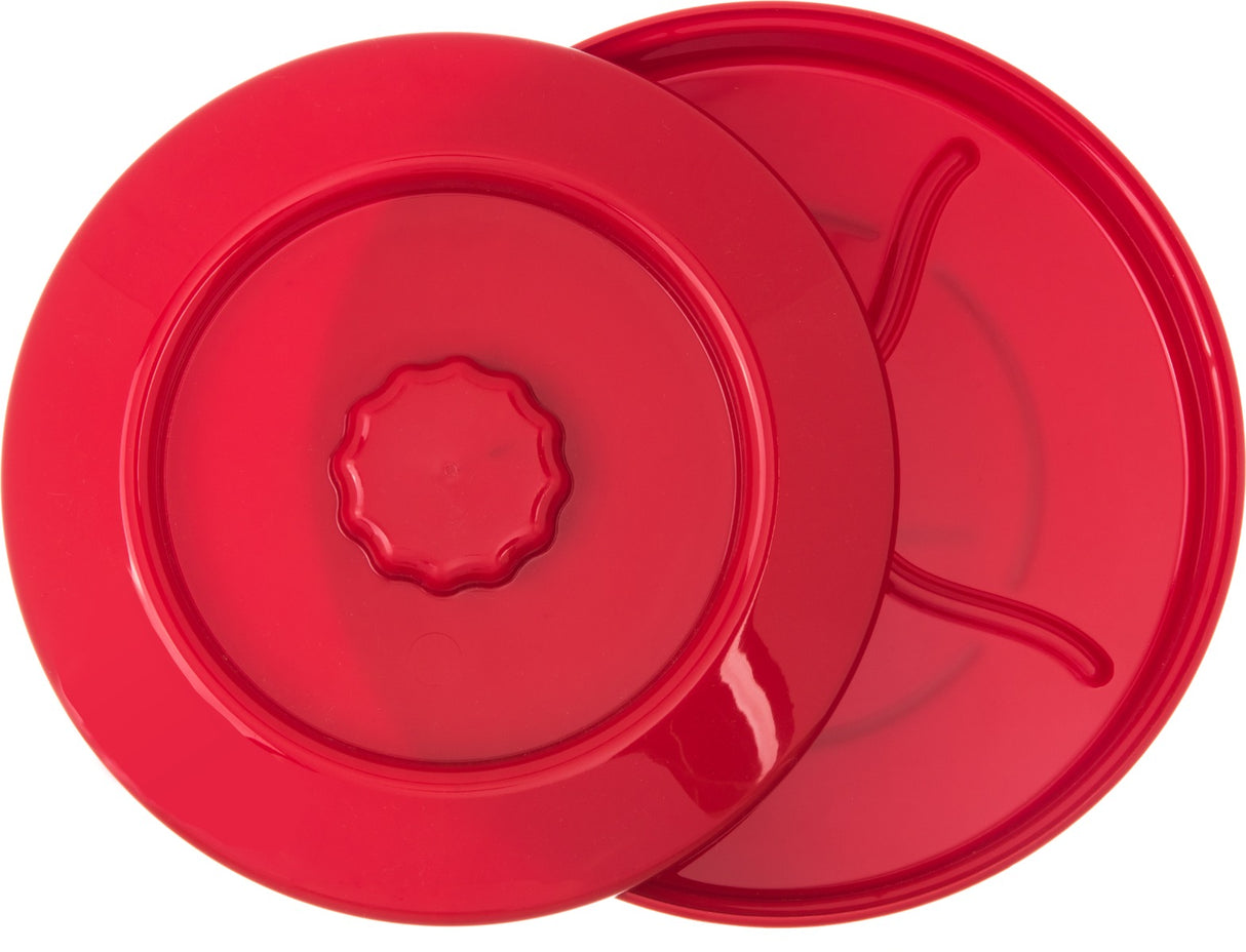 Carlisle 047505 Polycarbonate Stackable Interlocking Tortilla Server with Lid 7-1/2" - Red