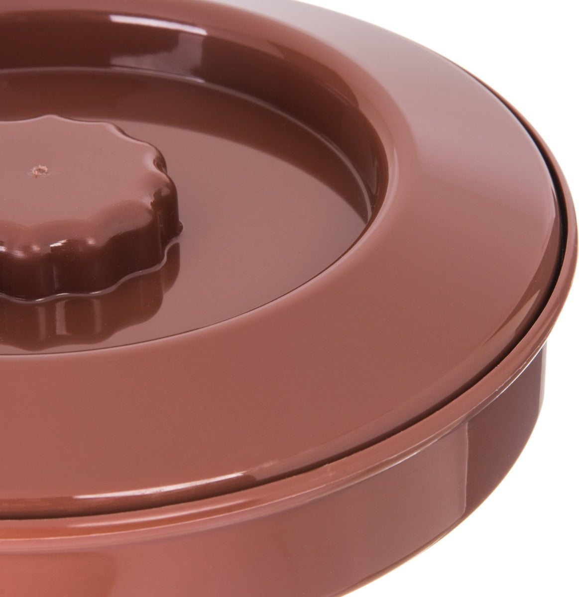 Carlisle 047528 Polycarbonate Stackable Interlocking Tortilla Server with Lid 7-1/2" - Brown