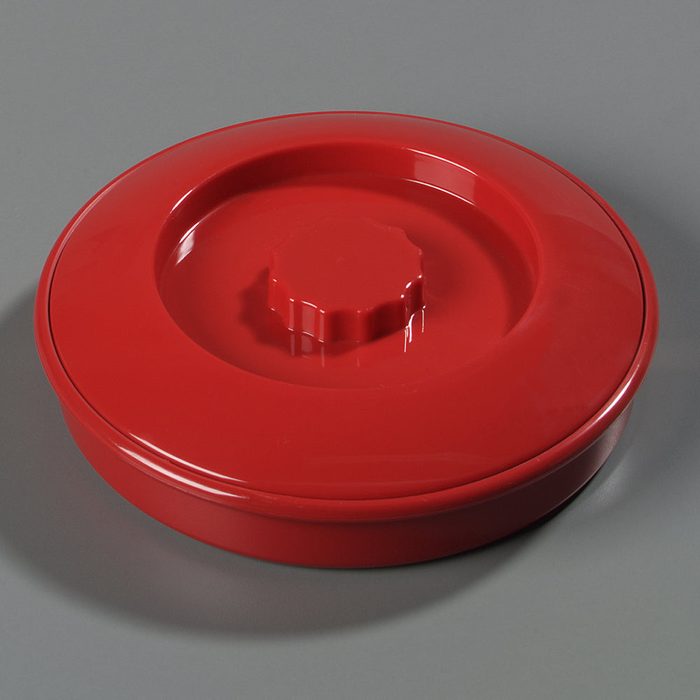 Carlisle 047505 Polycarbonate Stackable Interlocking Tortilla Server with Lid 7-1/2" - Red