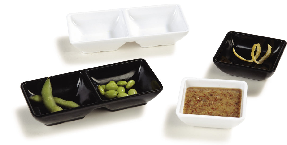 Carlisle 086002 Square Melamine Ramekin 2 oz. - White - 48/Case