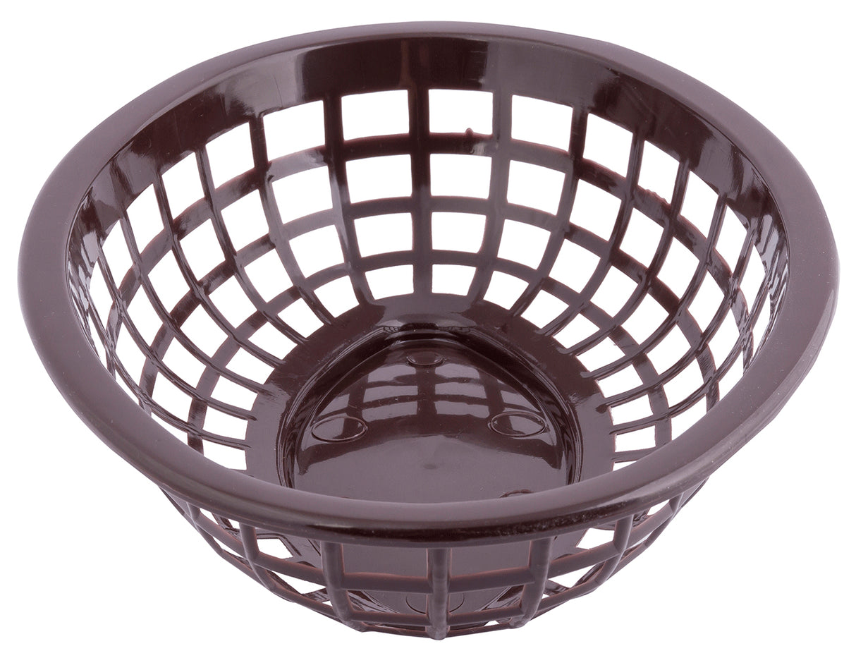 TableCraft 1071BR Side Order Plastic Oval Basket 8" x 5-1/4" x 2" - Brown - 12/Case