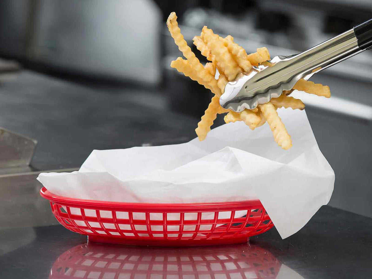 TableCraft 1074R Classic Plastic Oval Basket 9-1/4" x 6" - Red - 12/Case