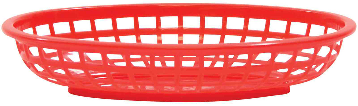 TableCraft 1074R Classic Plastic Oval Basket 9-1/4" x 6" - Red - 12/Case