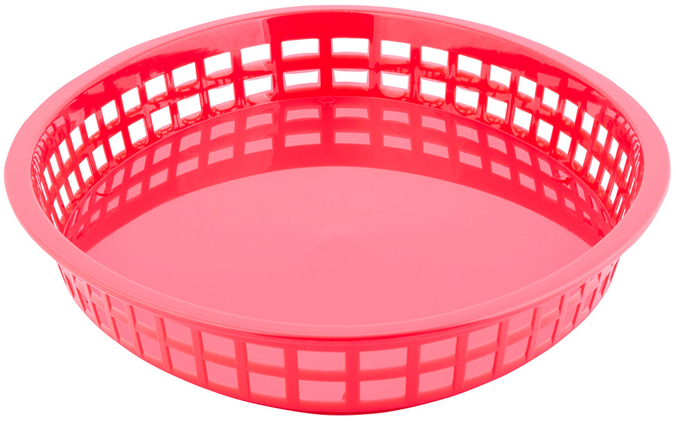 TableCraft 1086R Texas Plastic Oval Platter Basket 12-3/4" x 9-1/2" x 1-1/2" - Red - 12/Case
