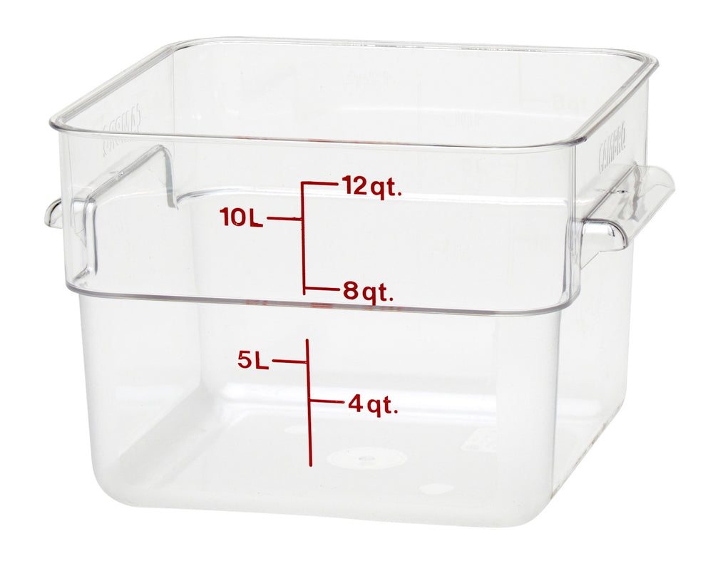 Cambro 12SFSCW135 CamSquare Food Container w/ Graduations 12 qt. Clear