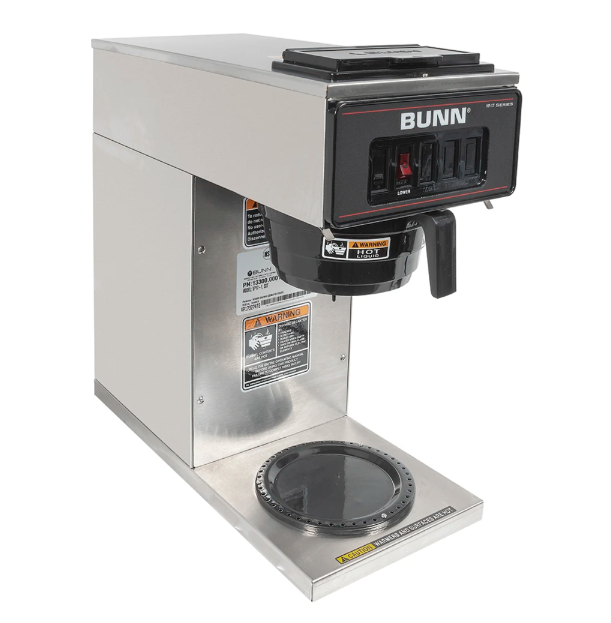 Bunn 13300.0001 VP17-1 Pourover Decanter Coffee Brewer with 1 Lower Warmer and Plastic Funnel - 3-4/5 gal/hr - 120v