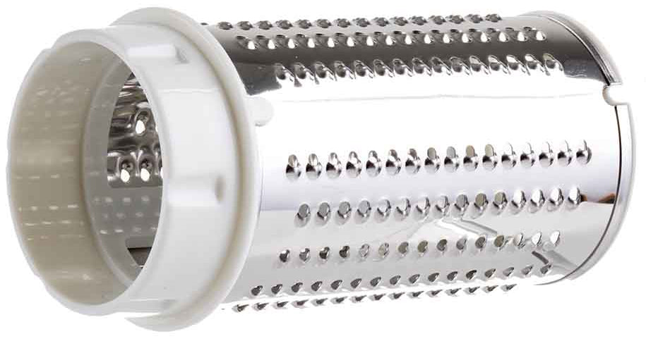 TableCraft 174 Plastic Manual Rotary Cheese Grater with Stainless Steel Drum 7" - White