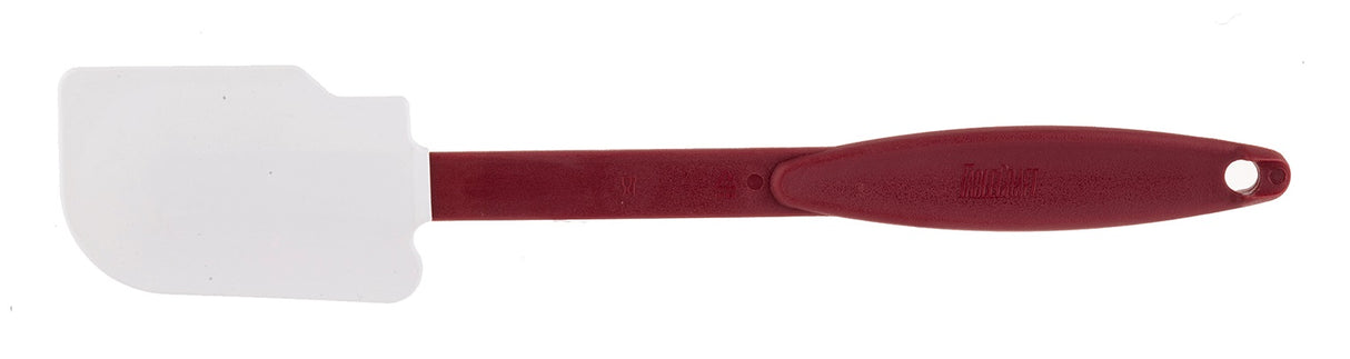 TableCraft 1863 High-Heat Silicone Spatula with Notched Blade and Red Nylon Handle 14" - 24/Case