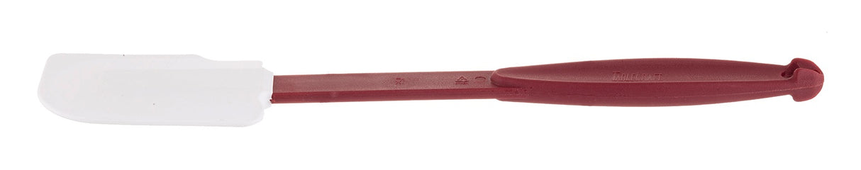 TableCraft 1863 High-Heat Silicone Spatula with Notched Blade and Red Nylon Handle 14" - 24/Case