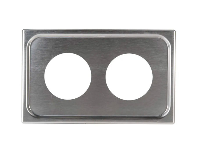 Vollrath 19190 Adaptor Plate - (2) 6 3/8" Holes, Stainless Steel - 4ea/Case