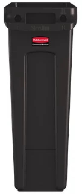 Rubbermaid 1956187 Vented Slim Jim Rectangular Waste Container / Trash Can 23 Gal. - Brown