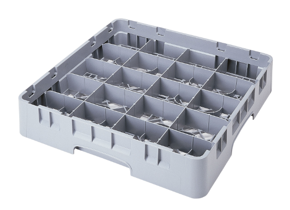 Cambro 20C258151 Camrack 20-Compartment Full Size Cup Rack 19-3/4" sq. - Soft Gray - 6/Case