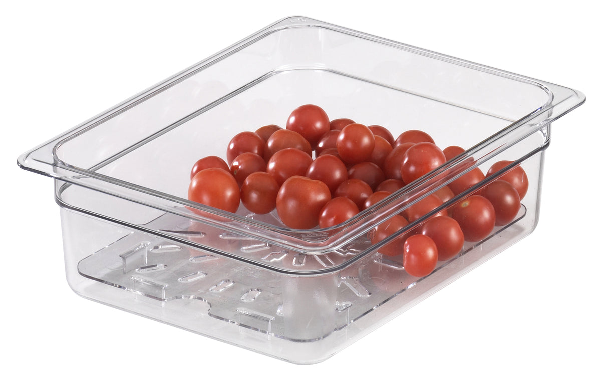 Cambro 20CWD135 Camwear Polycarbonate Food Pan Drain Tray - 1/2 Size - Clear