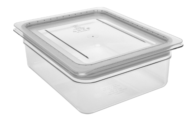 Cambro 20CWGL135 Camwear GripLid Polycarbonate Flat Food Pan Cover - 1/2 Size - Clear