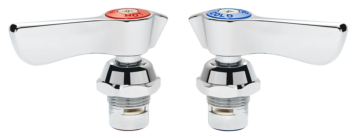 Krowne 21-310L Silver Series 1/4 Turn Ceramic Valve Lever Handles - Low Lead Hot & Cold Stem Faucet Repair Kit for 12-8 Series