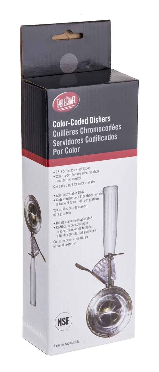 TableCraft 2108 Thumb Press Disher with Polyethylene Gray Handle 4 oz. or Size 8 - 36/Case