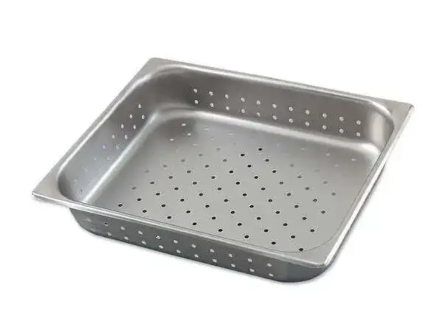 Browne 21214 Heavy-Weight Stainless Steel Anti-Jam Perforated Steam Table Food Pan 4" Deep - 1/2 Size - 6/Case