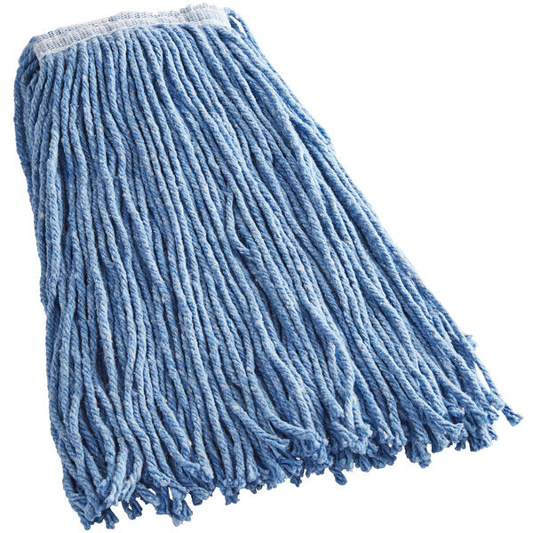 Rubbermaid FGF51600BL00 All-Purpose Cotton Wet Mop Head with Universal Headband & Looped End 16 oz. - Blue