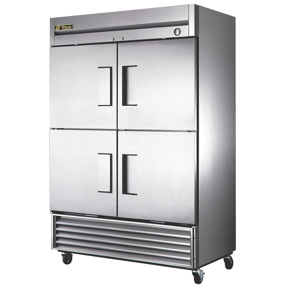 True T-49F-4-HC 2-Section Left/Right Hinged 4 Solid Half Door Reach-In Freezer 54" - 115v