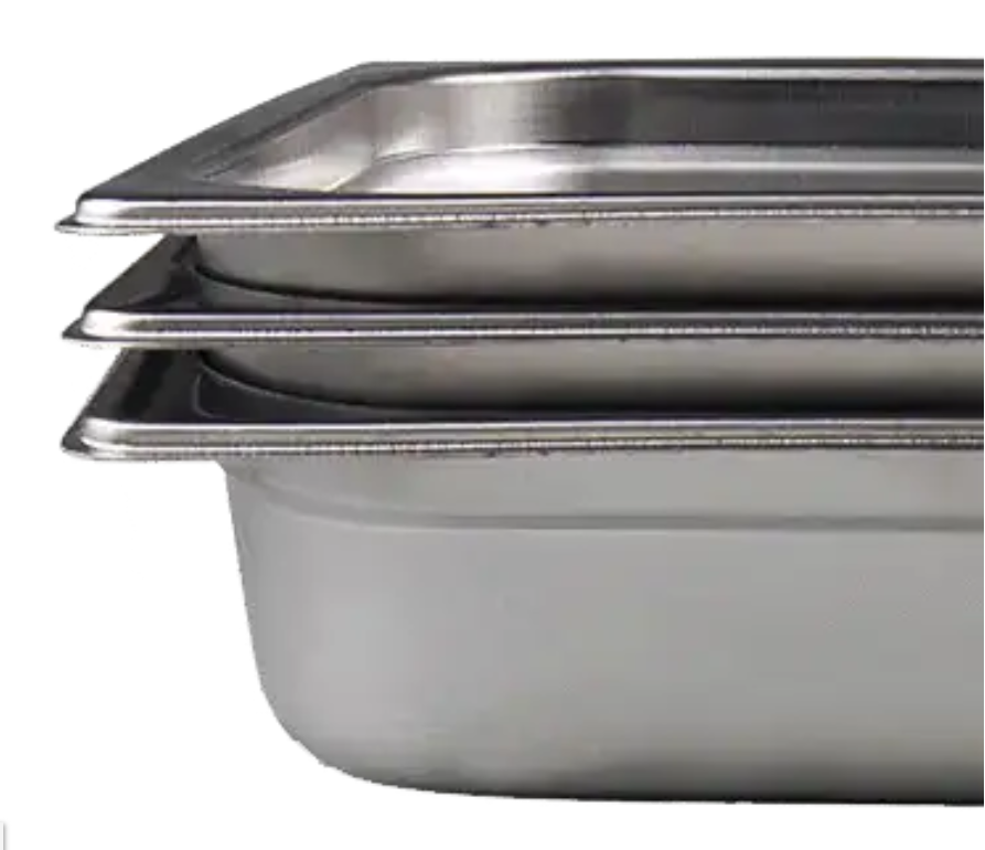 Browne 22124 Heavy-Weight Stainless Steel Anti-Jam Solid Steam Table Food Pan 4" Deep - 1/2 Size