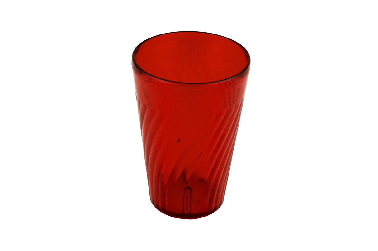 GET 2220-1-R SAN Tahiti SAN Plastic Stackable Swirled Textured Tumbler 20 oz. - Red - 72/Case