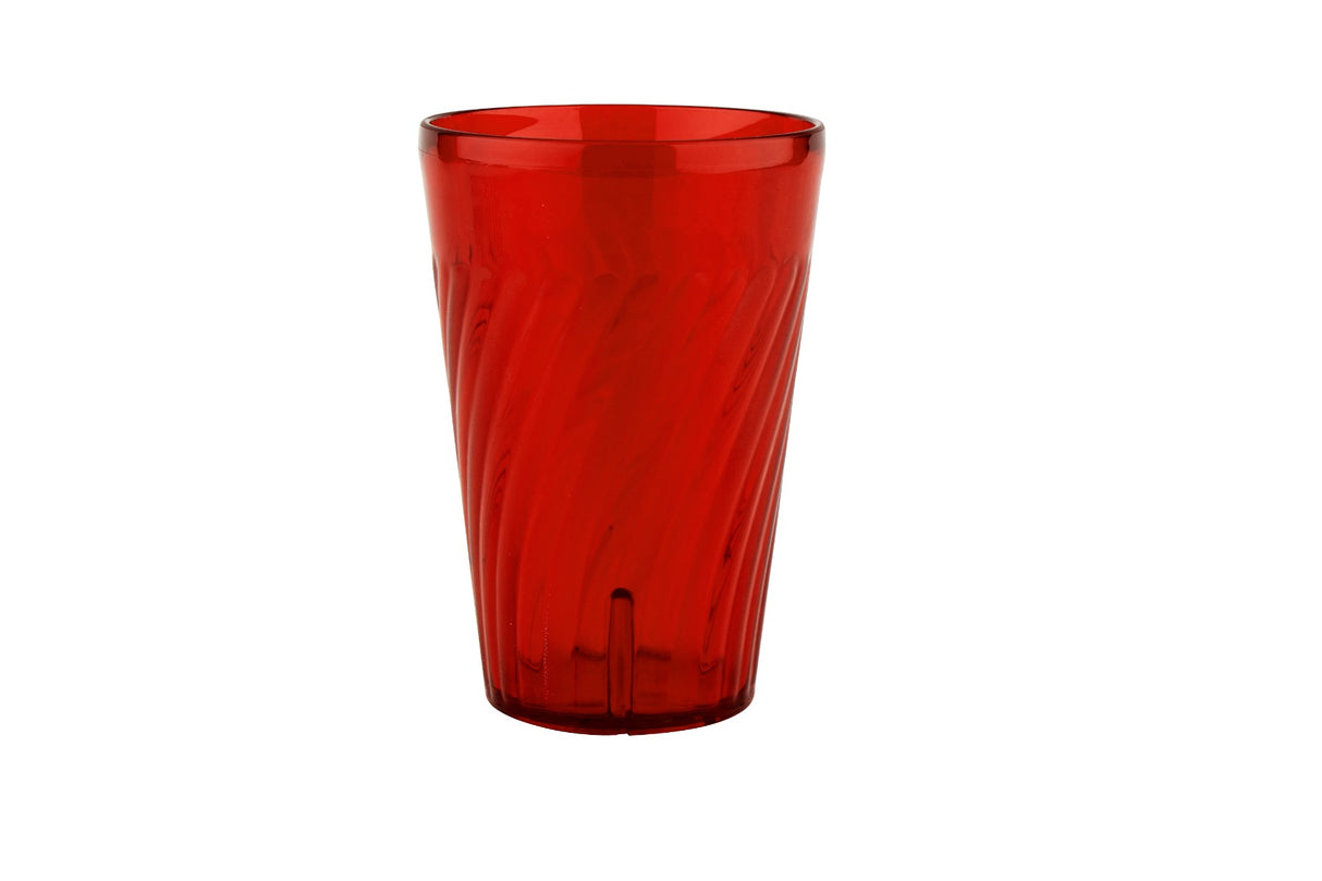 GET 2220-1-R SAN Tahiti SAN Plastic Stackable Swirled Textured Tumbler 20 oz. - Red - 72/Case