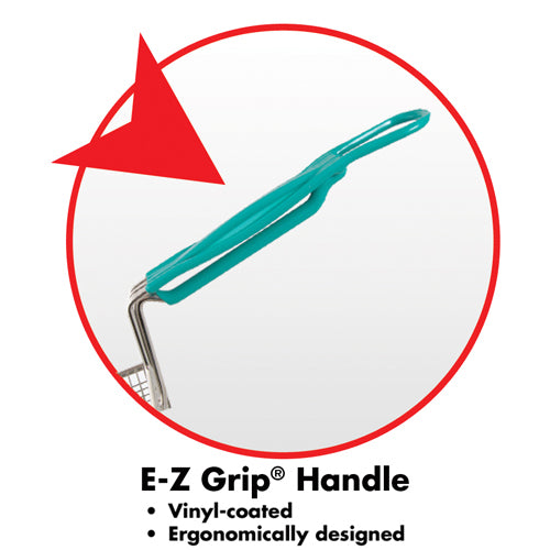 FMP 225-1070 Twin / Half Size Fryer Basket with Double Front Hookand  E-Z Grip Vinyl-Coated Handle - 13-1/4" x 6-1/2" x 6" H