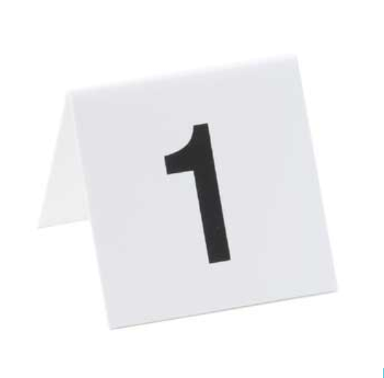 Cal-Mil 227-2 Table Number Tent Set 3"w x 3"H - Numbers 51 to 75