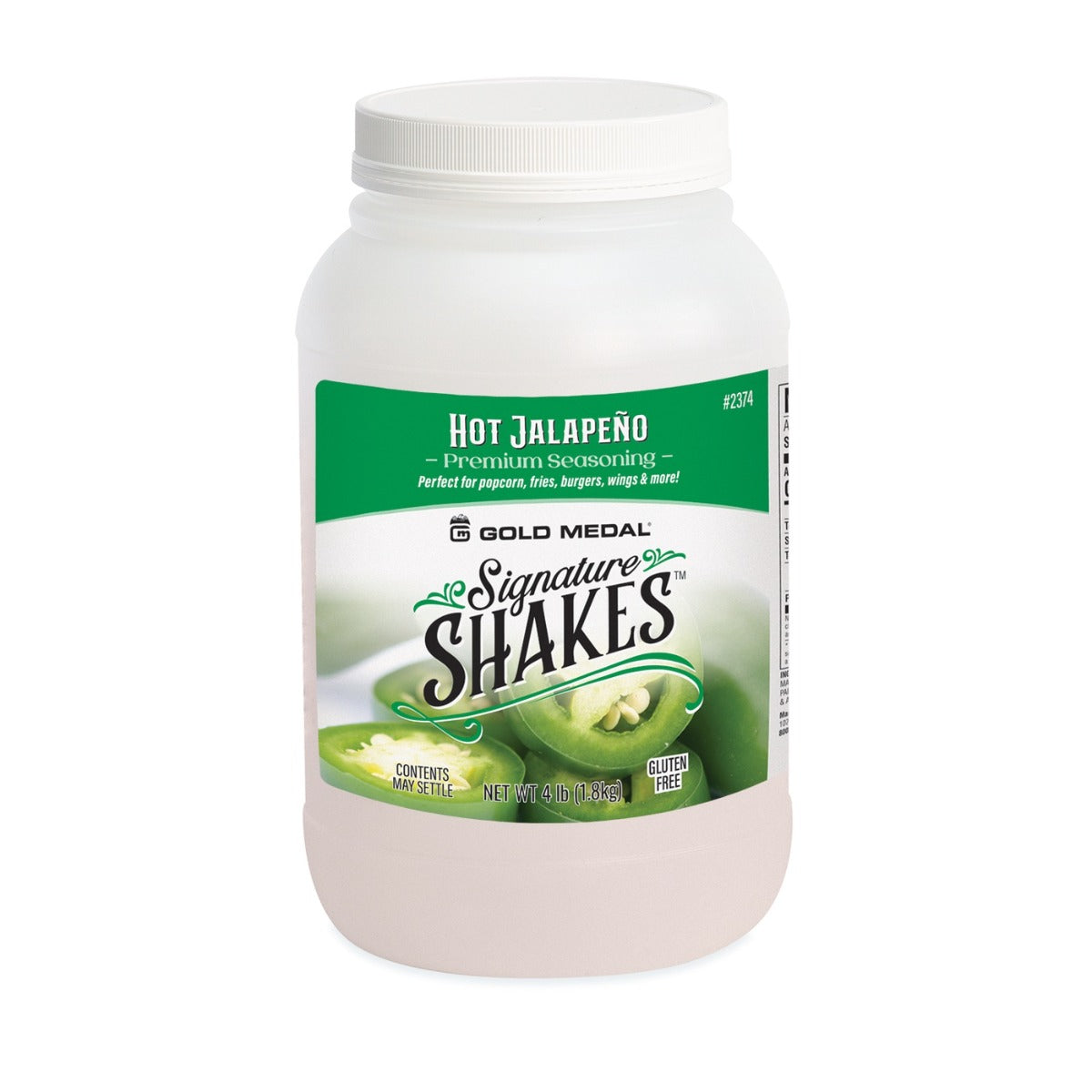 Gold Medal 2374 Signature Shakes Seasoning Shake-On Flavor - 4 lb. Jar - Hot Jalapeno