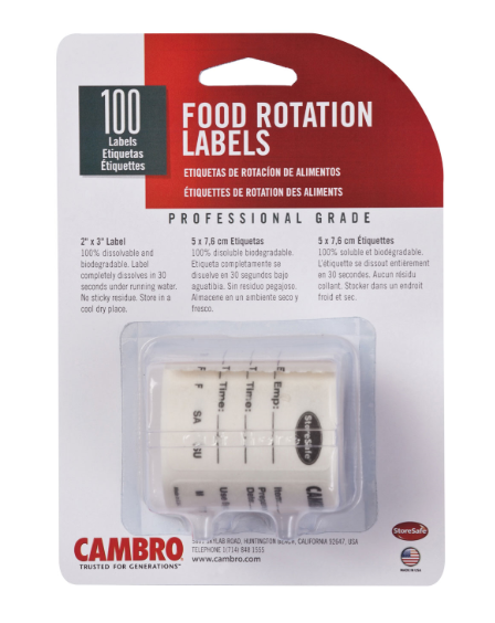 Cambro 23SL StoreSafe Food Rotation Labels - 2x3" (100 Per Roll)