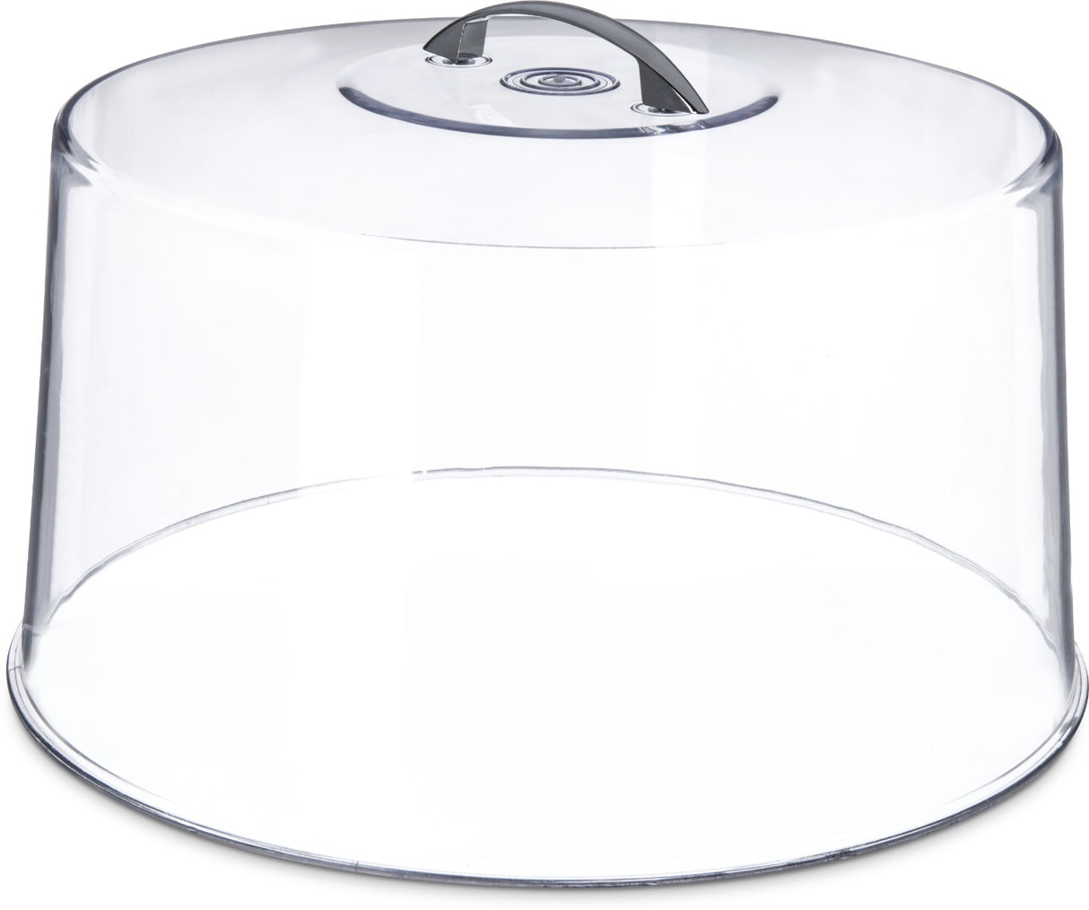 Carlisle 2512 Round SAN Plastic Cake Cover with Chrome Handle 11-5/8" dia. x 6-1/2"H - Clear