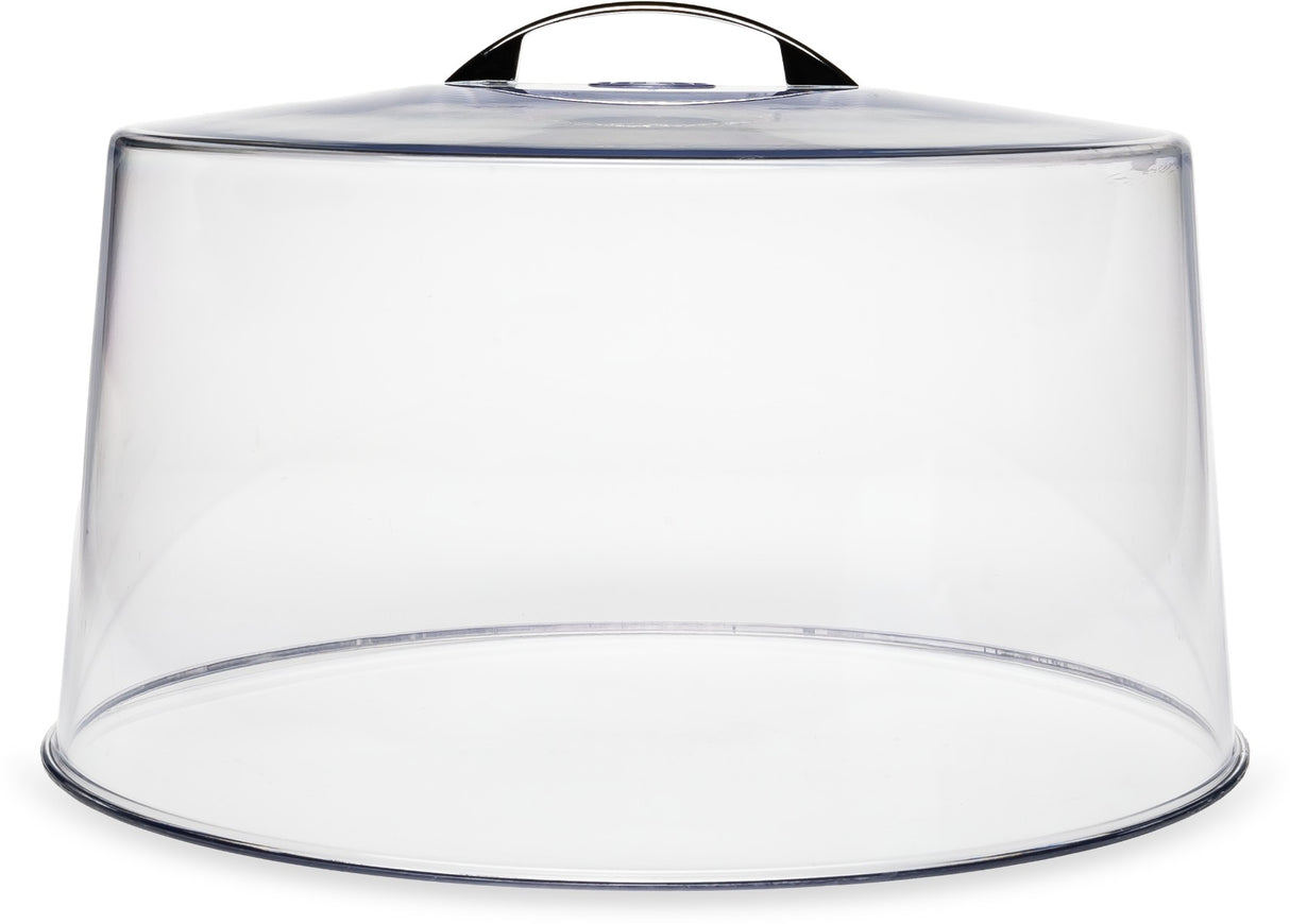 Carlisle 2512 Round SAN Plastic Cake Cover with Chrome Handle 11-5/8" dia. x 6-1/2"H - Clear