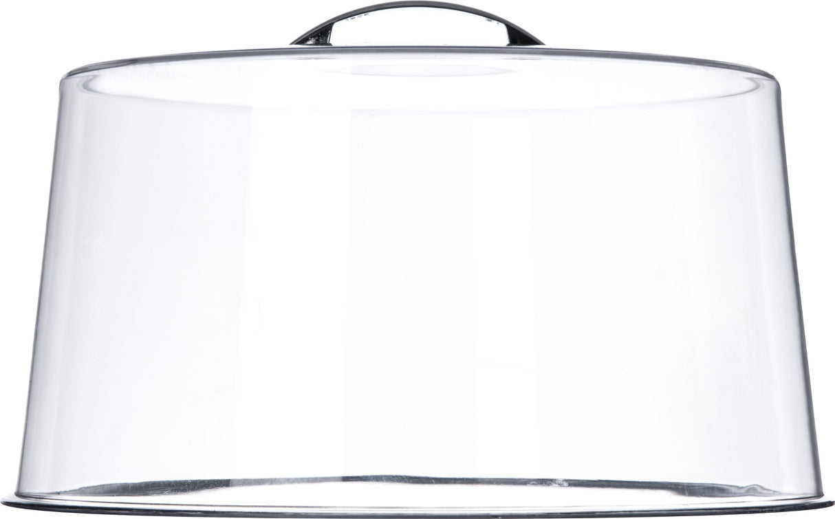 Carlisle 2512 Round SAN Plastic Cake Cover with Chrome Handle 11-5/8" dia. x 6-1/2"H - Clear