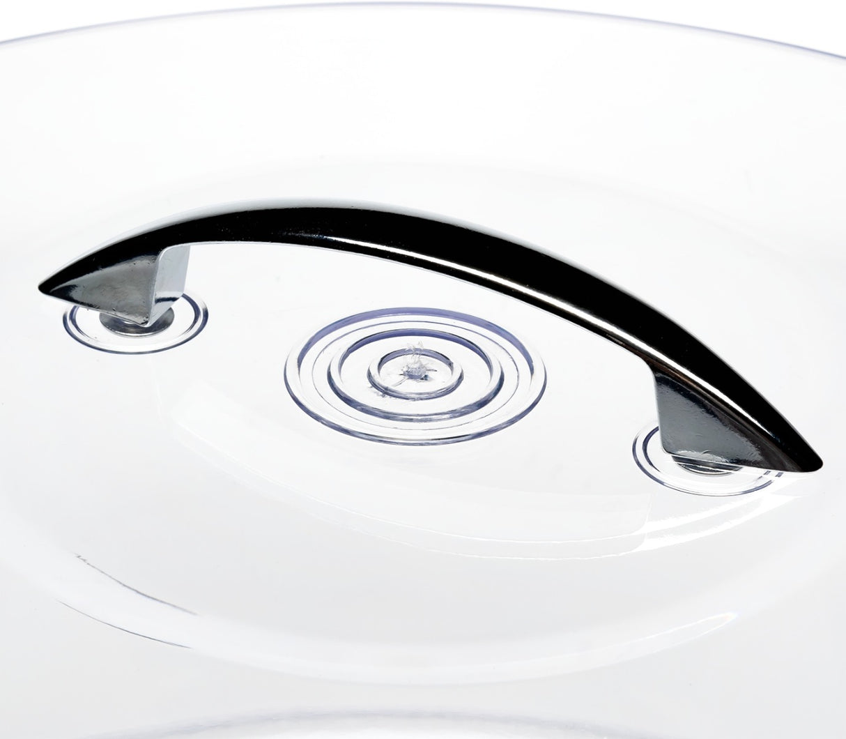 Carlisle 2512 Round SAN Plastic Cake Cover with Chrome Handle 11-5/8" dia. x 6-1/2"H - Clear