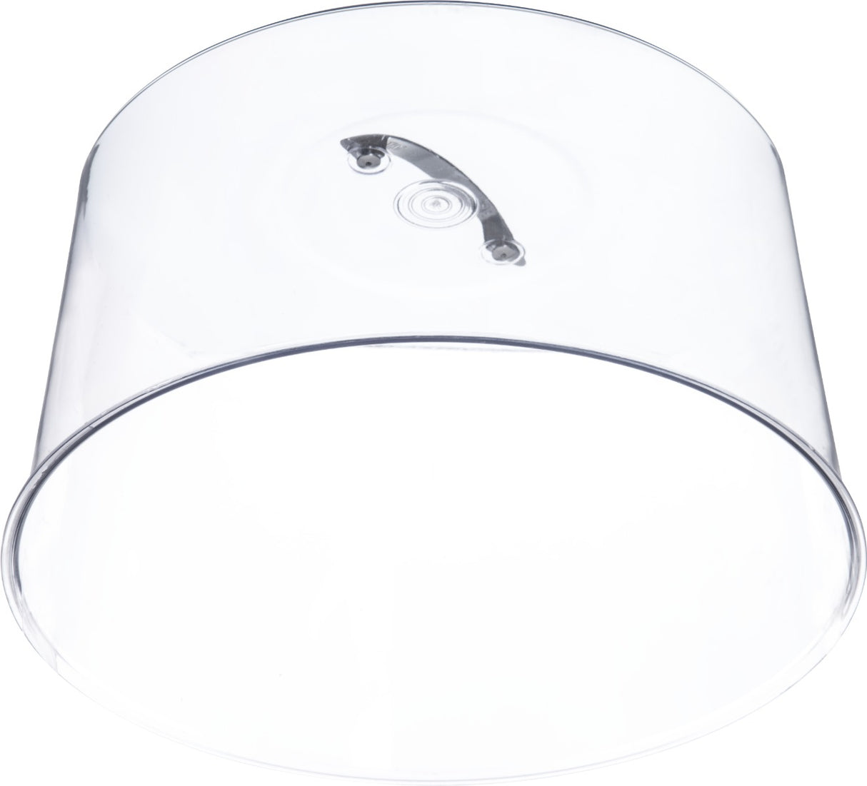 Carlisle 2512 Round SAN Plastic Cake Cover with Chrome Handle 11-5/8" dia. x 6-1/2"H - Clear