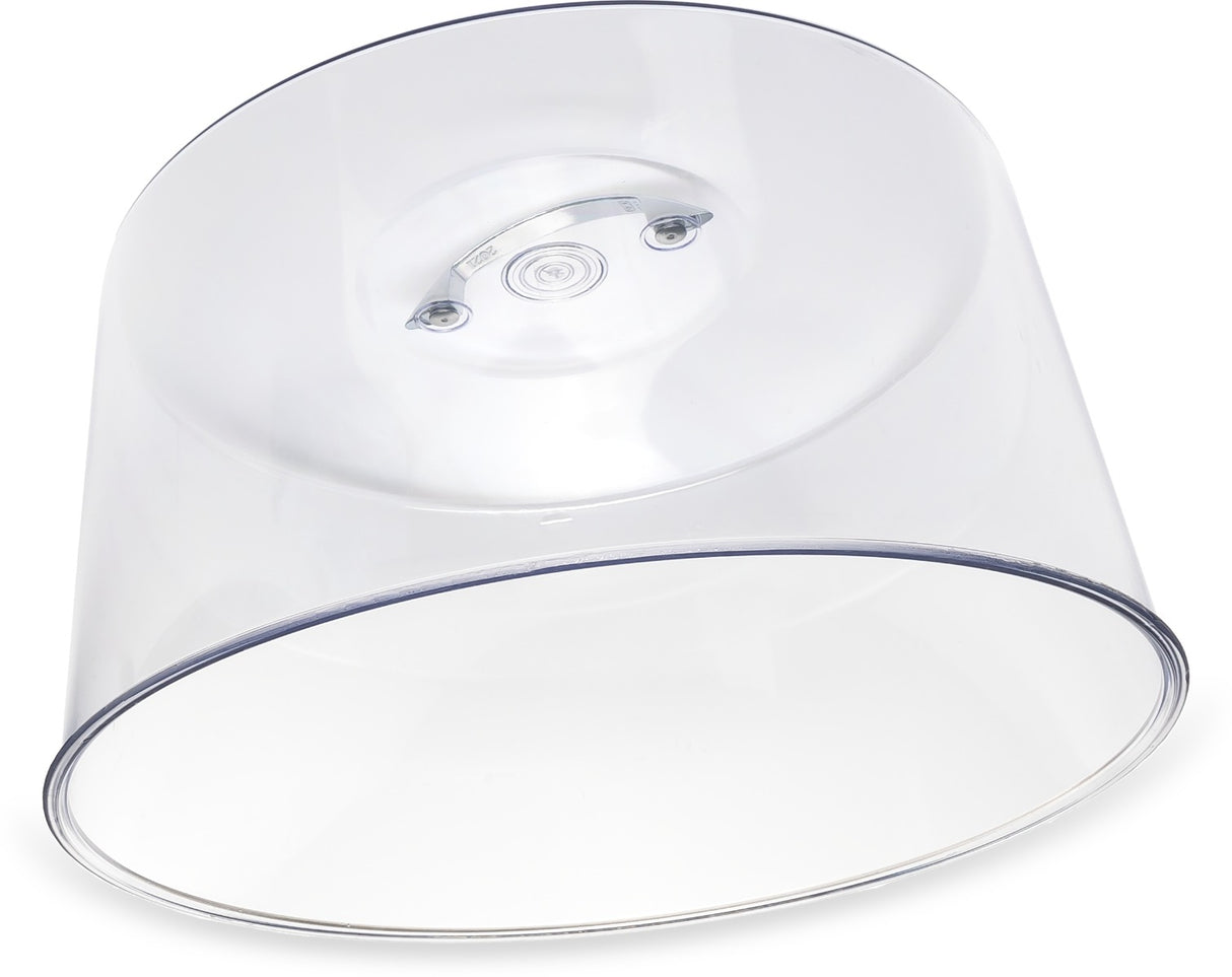 Carlisle 2512 Round SAN Plastic Cake Cover with Chrome Handle 11-5/8" dia. x 6-1/2"H - Clear