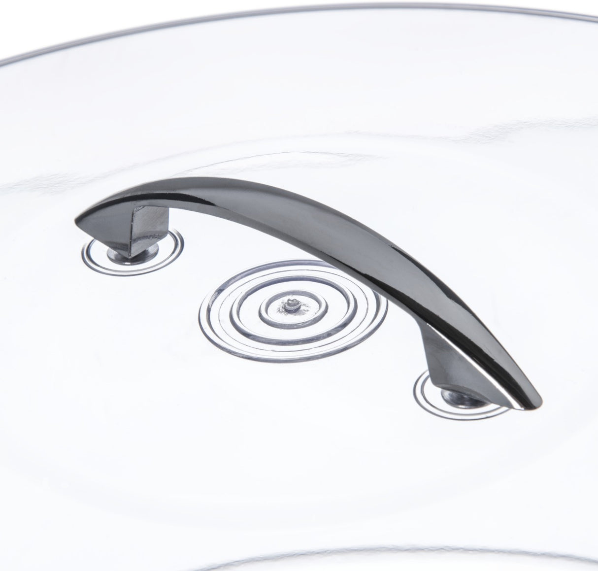 Carlisle 2512 Round SAN Plastic Cake Cover with Chrome Handle 11-5/8" dia. x 6-1/2"H - Clear