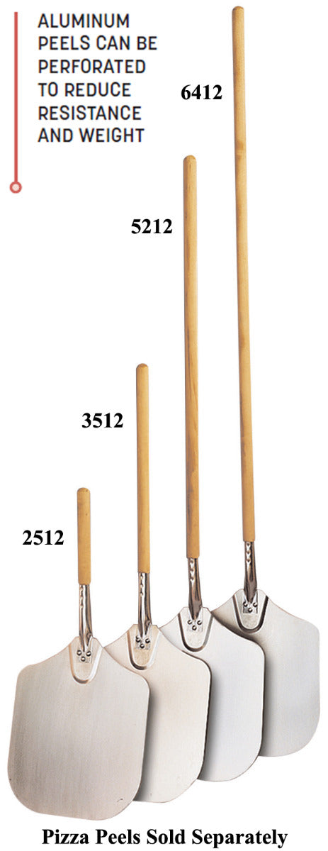 American Metalcraft 2512 Aluminum Pizza Peel with Wood Handle 26"OAL - 12"W x 14"L Medium Blade