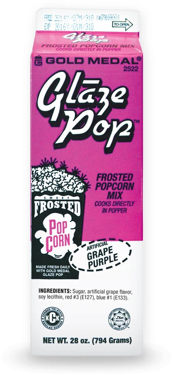 Gold Medal 2522 Glaze Pop Frosted Popcorn Mix 28 oz. - Grape