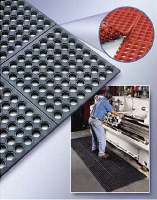 Cactus Mat 2523-C VIP Prima Interlock Anti-Fatigue Floor Mat 3' x 3' x 1/2" - Black