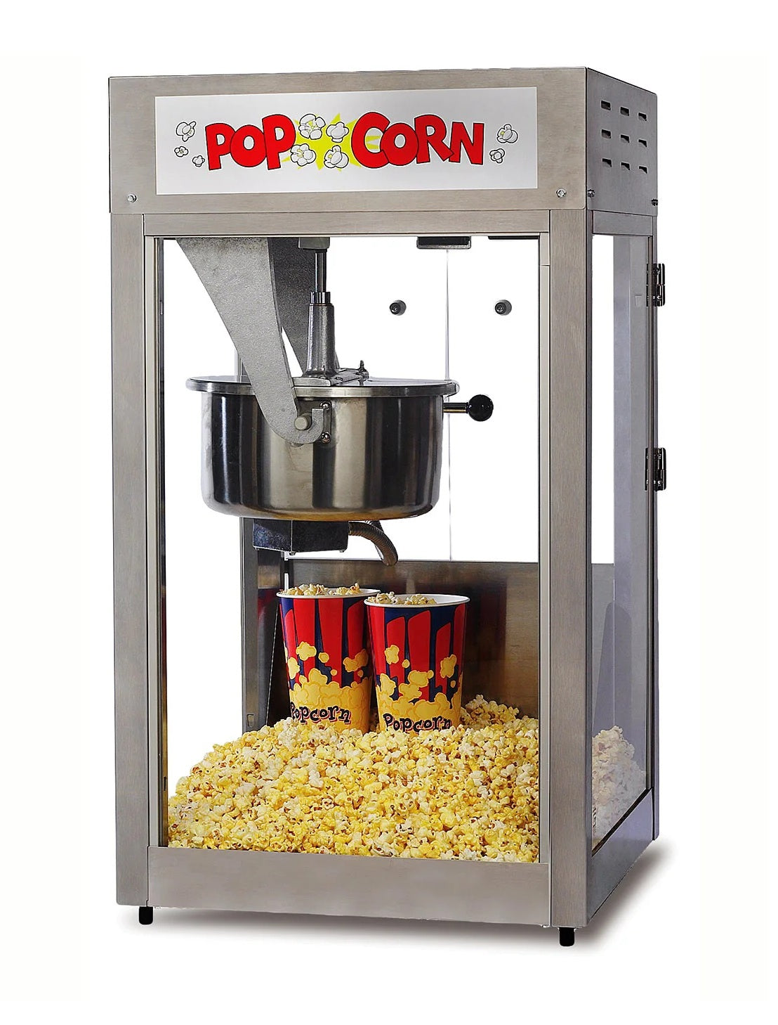 Gold Medal 2600 Super PopMaxx Popcorn Popper with 16 oz. Kettle & SS Dome - 120v