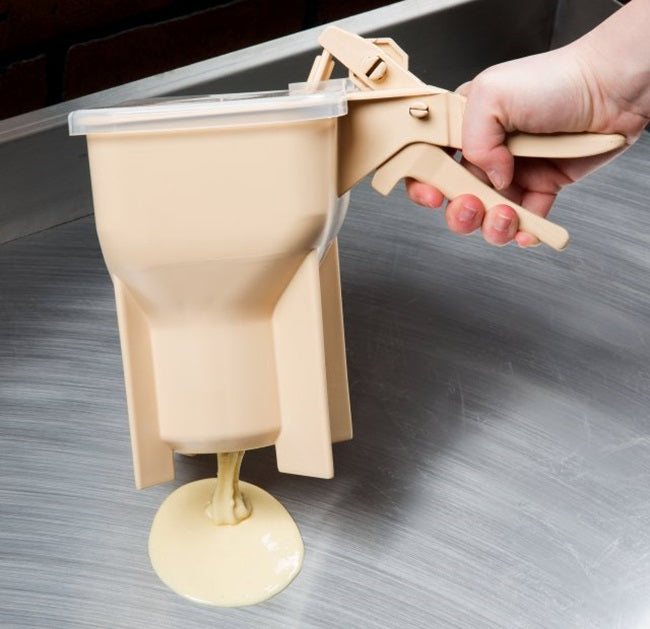 Vollrath 2803-18 Traex Batter Boss Plastic Portion Control Pancake / Waffle Batter Dispenser with Legs 48 oz. - Almond