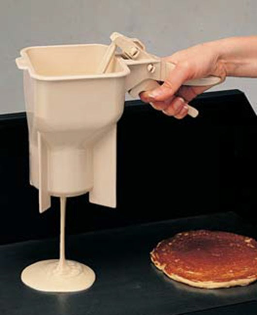 Vollrath 2803-18 Traex Batter Boss Plastic Portion Control Pancake / Waffle Batter Dispenser with Legs 48 oz. - Almond