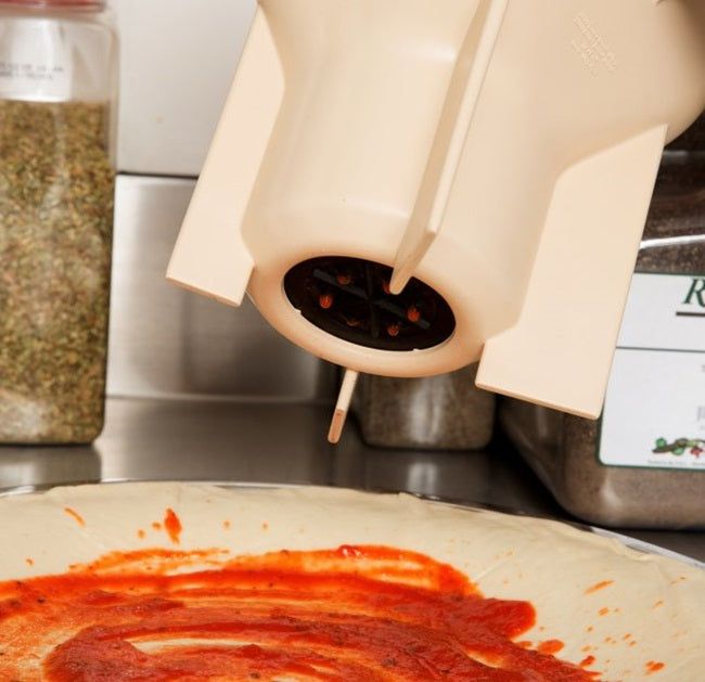 Vollrath 2803-18 Traex Batter Boss Plastic Portion Control Pancake / Waffle Batter Dispenser with Legs 48 oz. - Almond