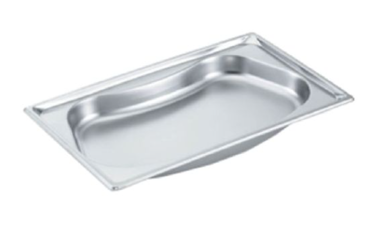 Vollrath 3101120 Super Pan Super Shapes Stainless Steel Steam Table Kidney Food Pan 2-1/2" Deep - (1/1) Full Size - 6/Case