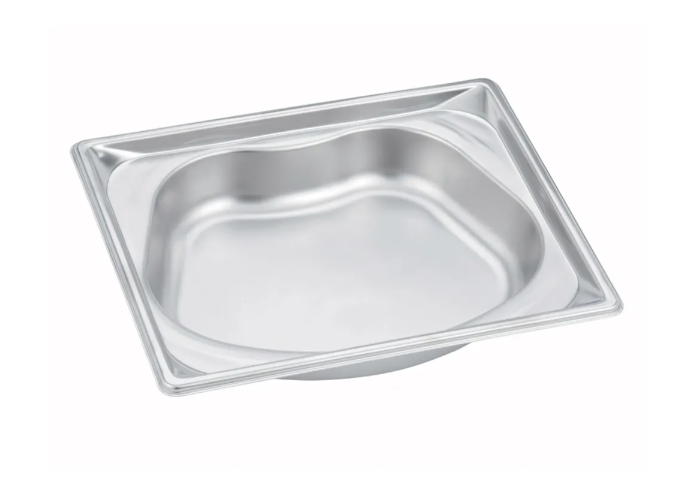 Vollrath 3102120 Super Pan Super Shapes Stainless Steel Steam Table Kidney Food Pan 2-1/2" Deep - 1/2 Size - 6/Case
