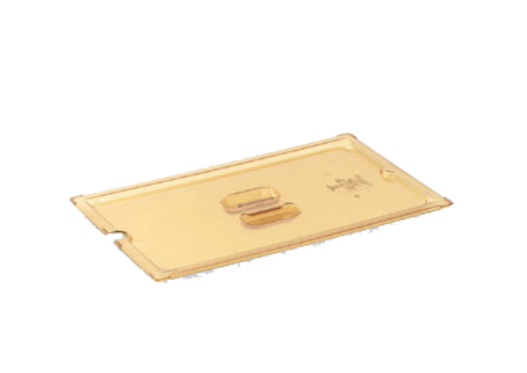 Vollrath 34100 Polycarbonate Slotted Food Pan Cover - Full-Size - Amber - 6/Case