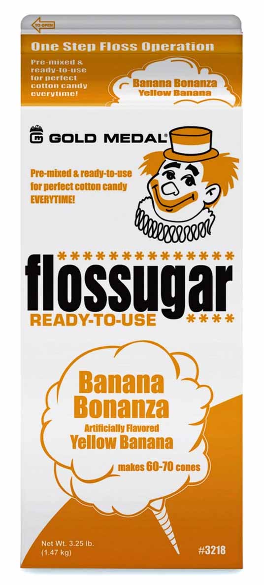 Gold Medal 3218 Flossugar Cotton Candy Floss Sugar 1/2 gal. - Banana Bonanza (Banana)