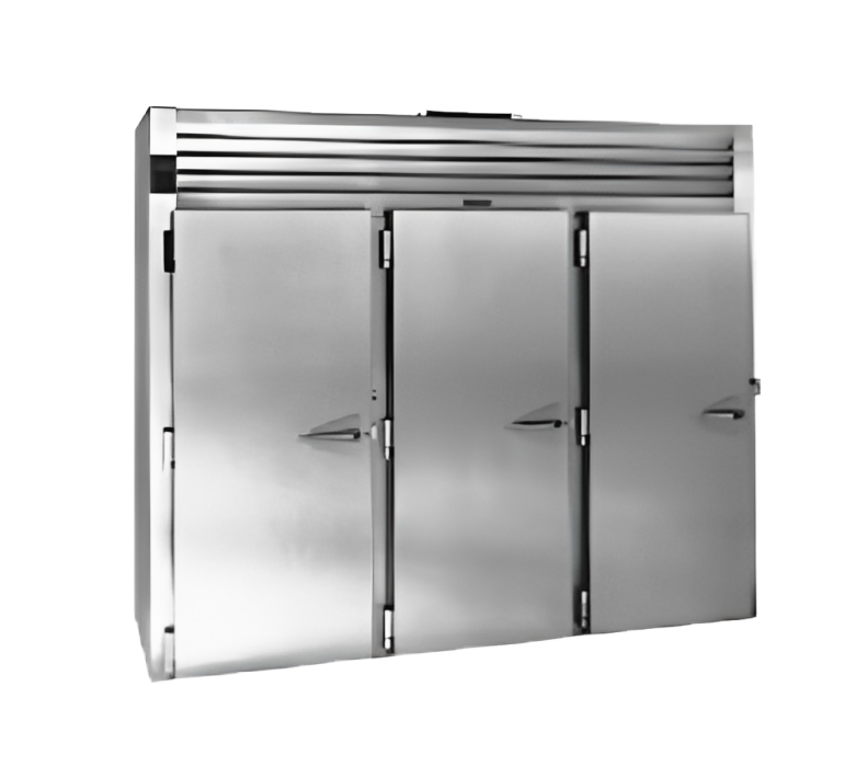 Traulsen RRI332HUT-FHS Roll In Refrigerator Three Full-Height Solid Doors for 72" High Racks Stainless Steel 120.5 Cu. Ft. - 115V
