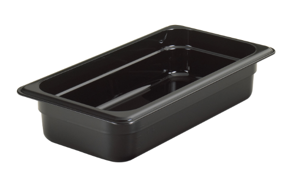 Cambro 32CW110 Camwear Polycarbonate Food Pan 2-1/2" Deep - 1/3 size - Black - 6/Case